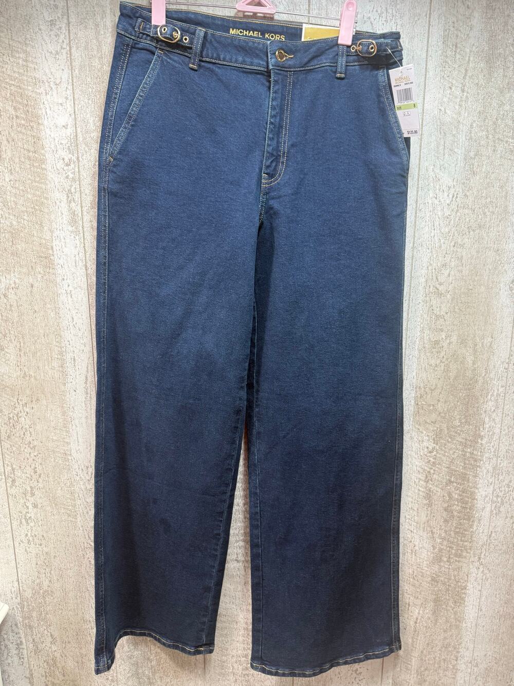 Michael Kors Selma Wide Leg Jeans Women’s 8 Overdyed Indigo Dark Wash NWT $125